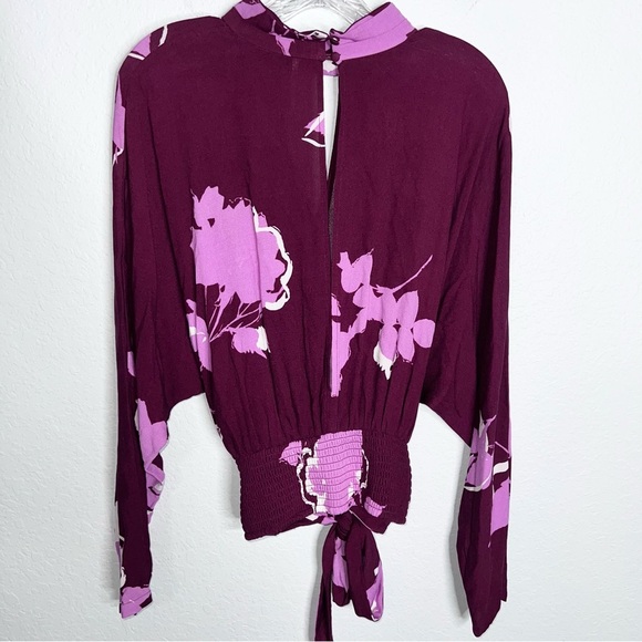 Free People Top Women’s Large Say You Love Me Blouse Floral Boho Keyhole BB - Picture 5 of 8